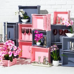 Vases En Pour Décoration De Table Avec Plateau, 8 Pièces-DecoWoerner Clearance