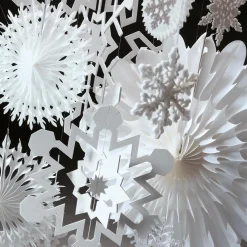 Éventail Décoratif 50cmØ Papier B1 Flocon De Neige-DecoWoerner Outlet