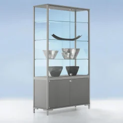 Vitrine Avec Compartiment De Rangement Et éclairage 186 X 100 X 40 Cm-DecoWoerner Online