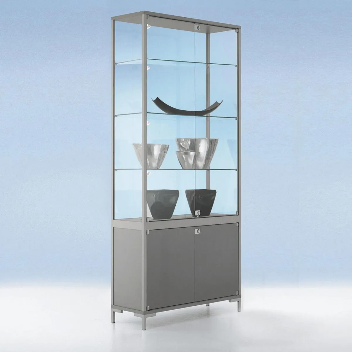 Vitrine Avec Rangement Et Lumière 186x 80cm-DecoWoerner Online