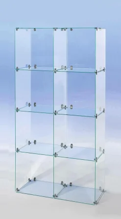Vitrine En Verre Cube à Monter Soi-même, Avec Panneaux Arrières Haut. 165 Cm-DecoWoerner Sale