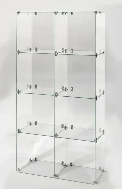 Vitrine En Verre Cube à Monter Soi-même, Sans Panneaux Arrières, Haut. 165 Cm-DecoWoerner Best