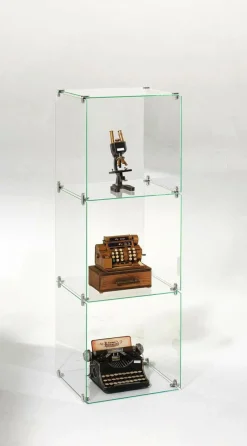 Vitrine En Verre Cube à Monter Soi-même, Sans Panneaux Arrières, Haut. 124 Cm-DecoWoerner Outlet
