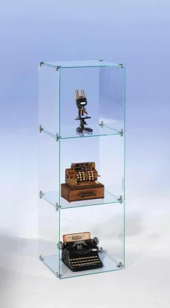 Vitrine En Verre Cube à Monter Soi-même, Sans Panneaux Arrières, Haut. 124 Cm-DecoWoerner Outlet