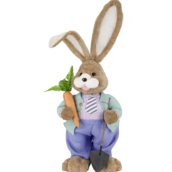 XXL Lapin De Pâques En Peluche Avec Carotte Et Pelle 36 X 23 X 92 Cm-DecoWoerner Best